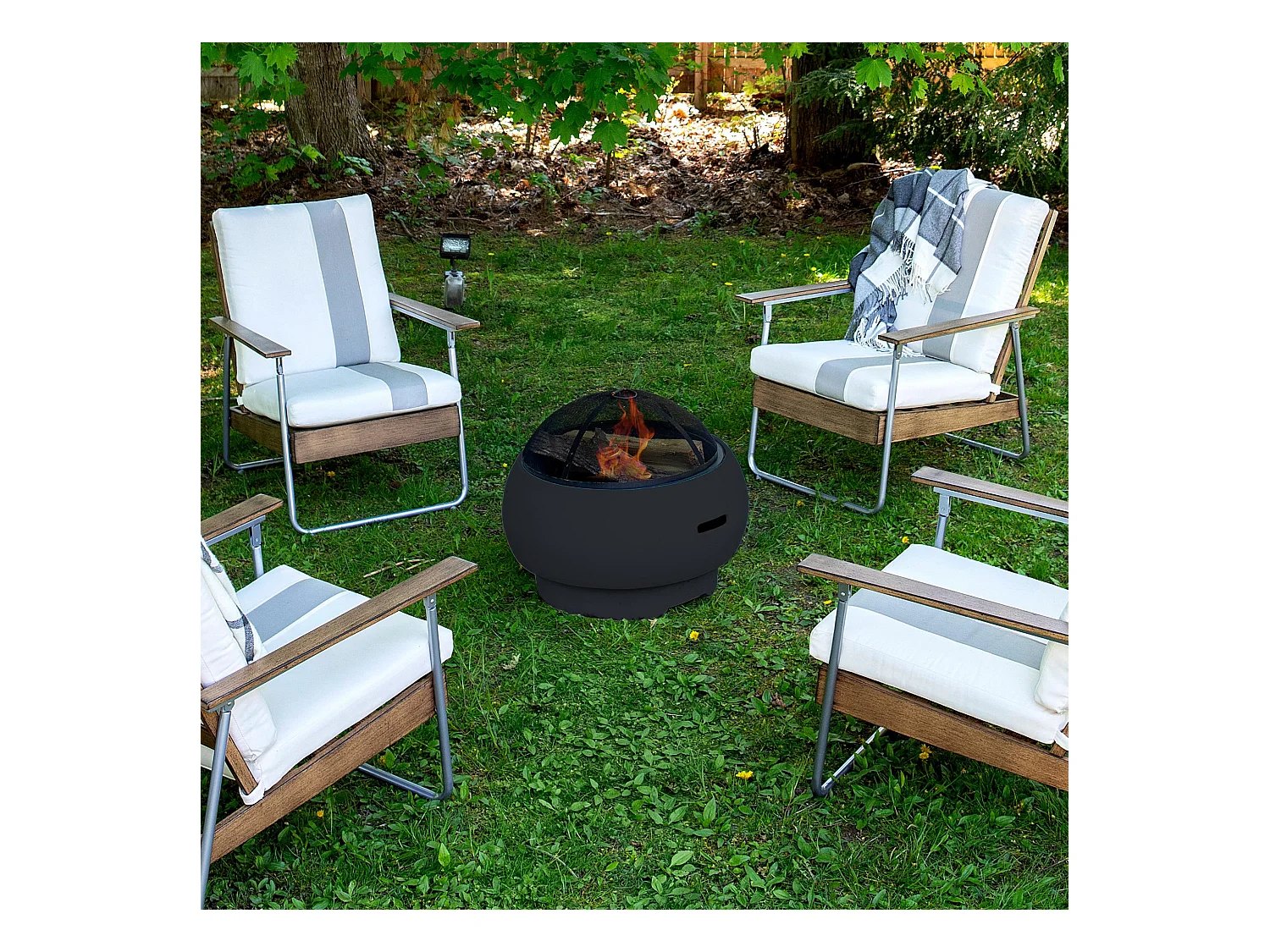 Asher | Camino da esterno in ceramica grigio scuro