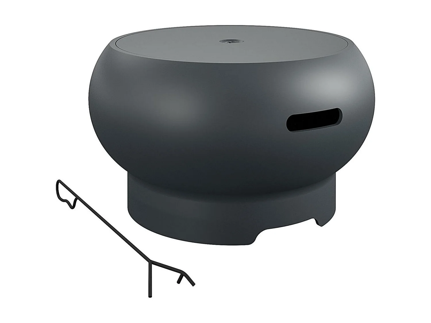 Asher | Camino da esterno in ceramica grigio scuro