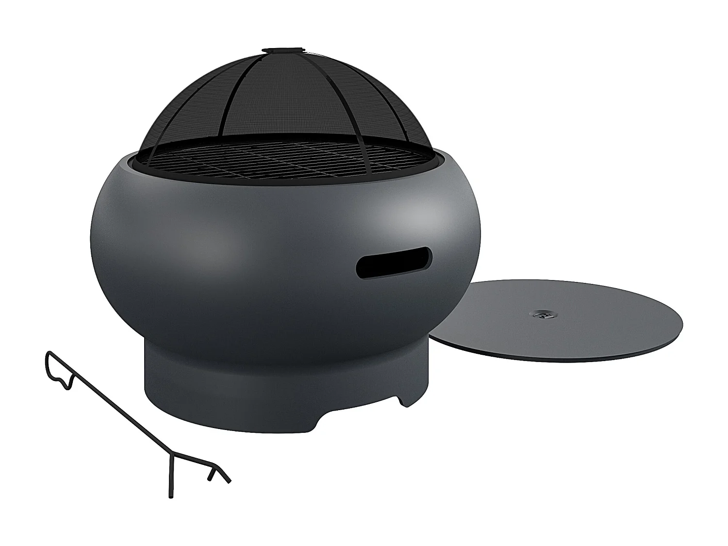 Asher | Foyer extérieur en céramique gris foncé