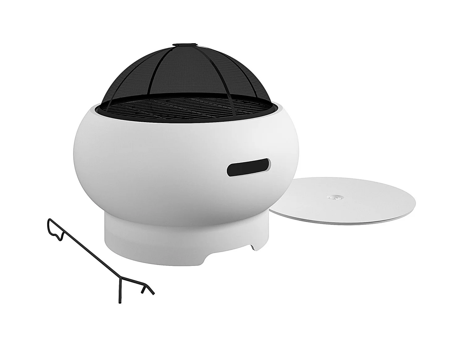 Asher | Camino da esterno in ceramica bianca