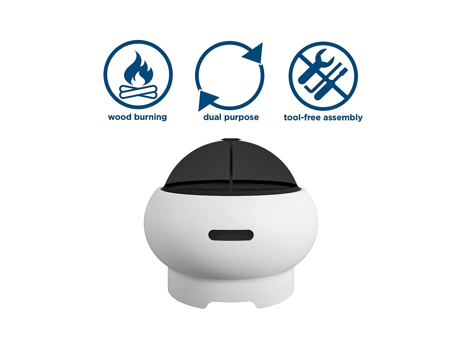 Asher | Camino da esterno in ceramica bianca