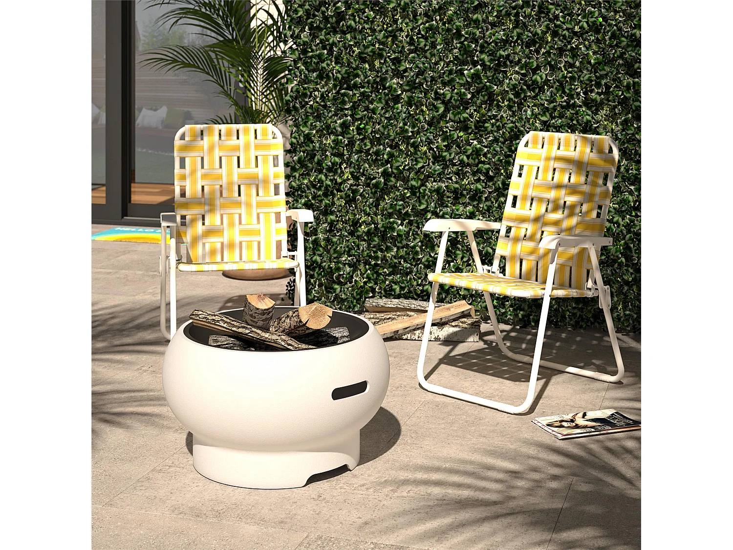 Asher | Foyer extérieur en céramique blanche