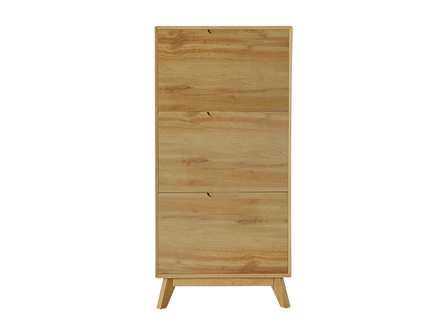 Ezra-Schoenenkast met 3 kleppen in eiken spaanplaat