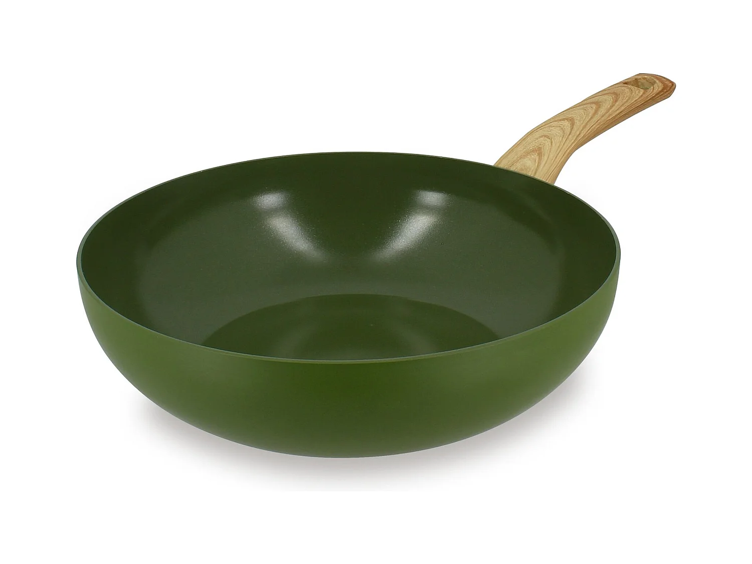Menastyl - Wok Colorama 28cm En Aluminium Recycle Olive Induction