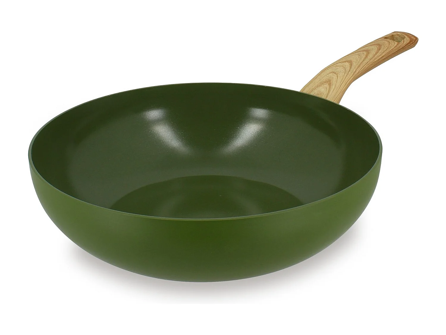 Menastyl - Wok Colorama 28cm En Aluminium Recycle Olive Induction