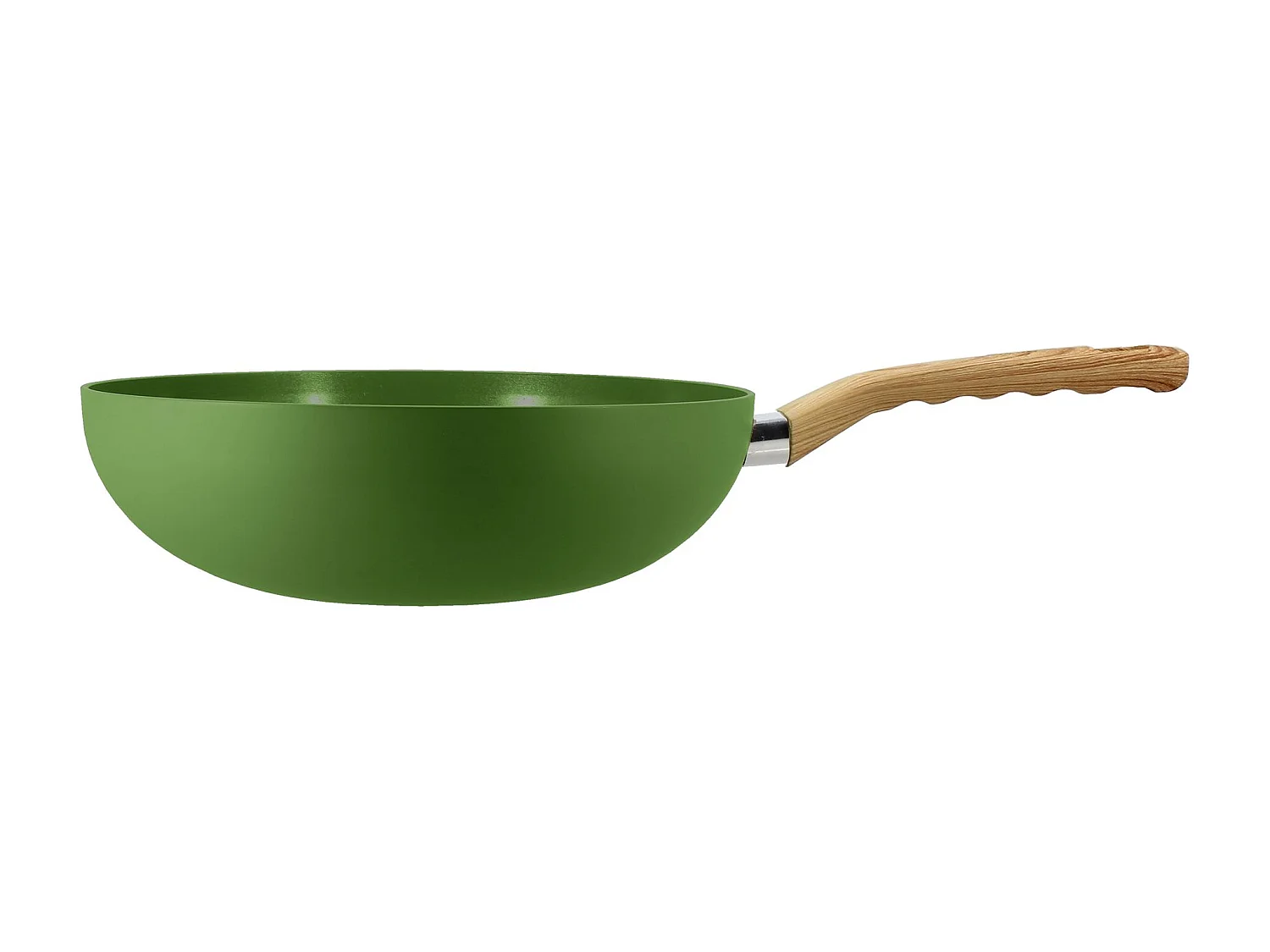 Menastyl - Wok Colorama 28cm En Aluminium Recycle Olive Induction