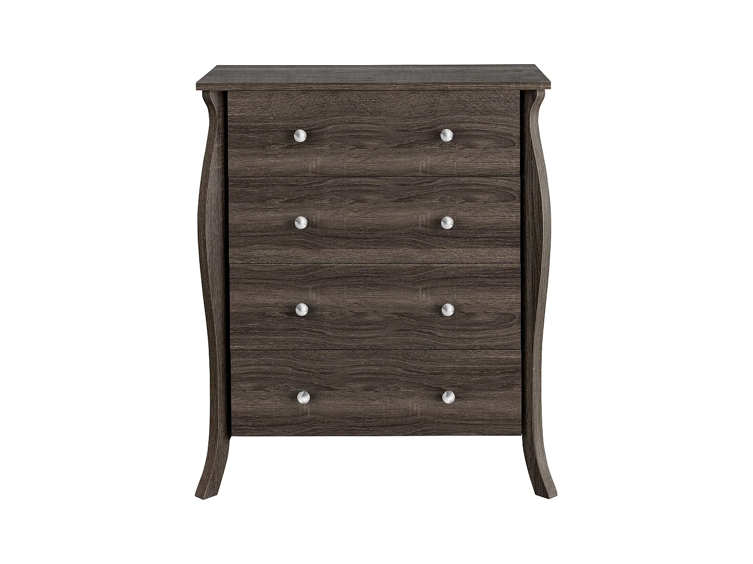 Cómoda con 4 cajones en tablero aglomerado roble gris