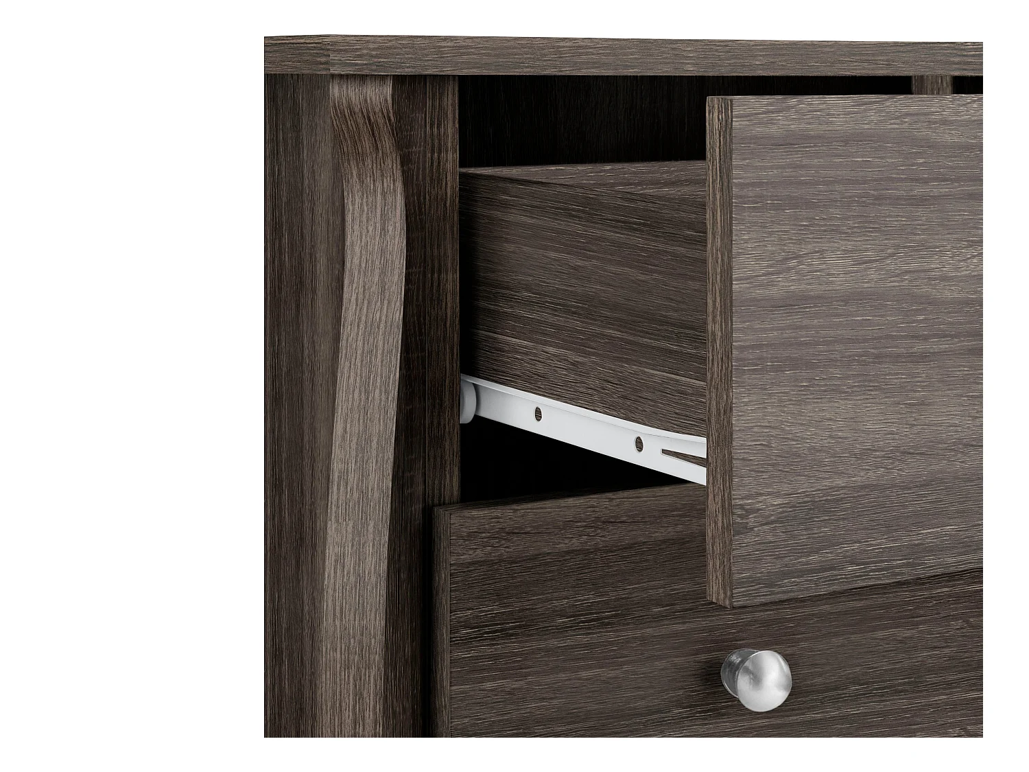 Cómoda con 4 cajones en tablero aglomerado roble gris