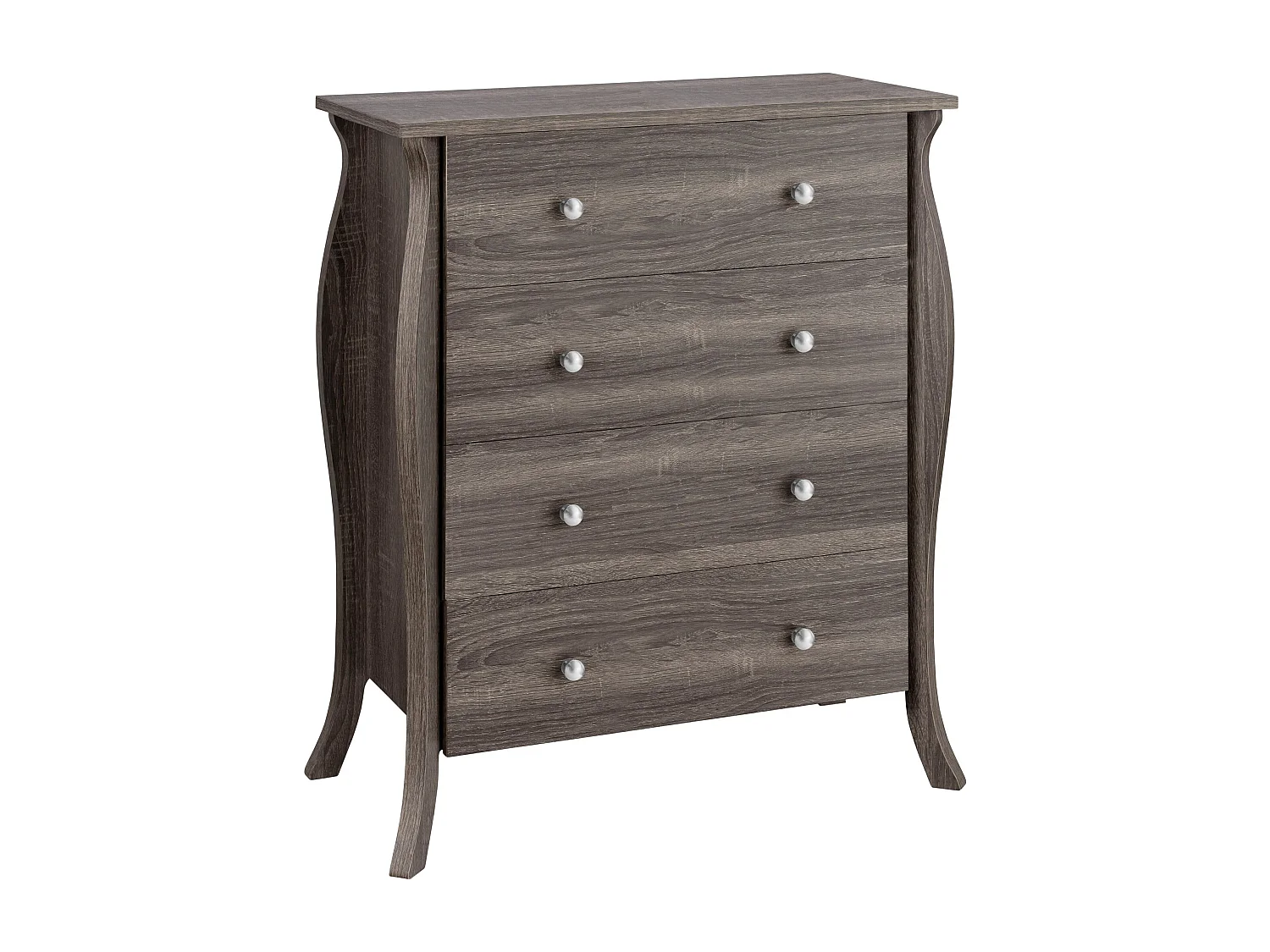 Ludwig | Commode à 4 tiroirs en bois de chêne gris