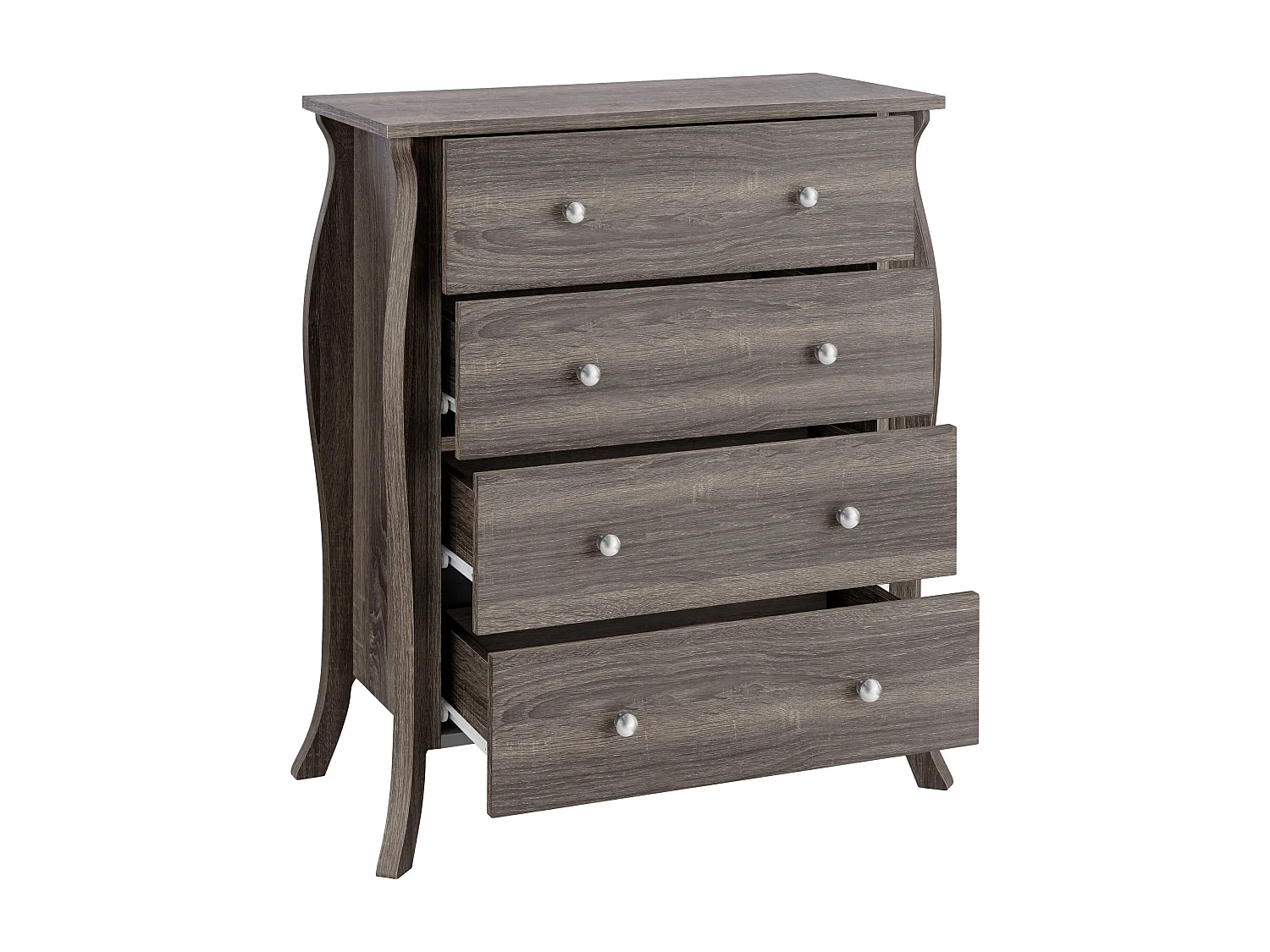 Ludwig | Commode à 4 tiroirs en bois de chêne gris