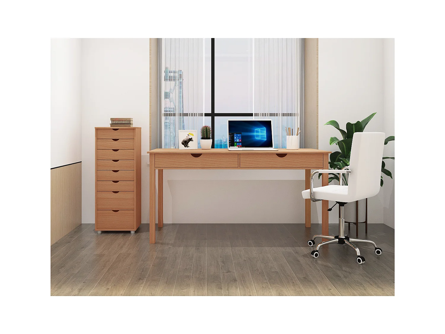 Commode Galt 8tiroirs - Teinté/Cire