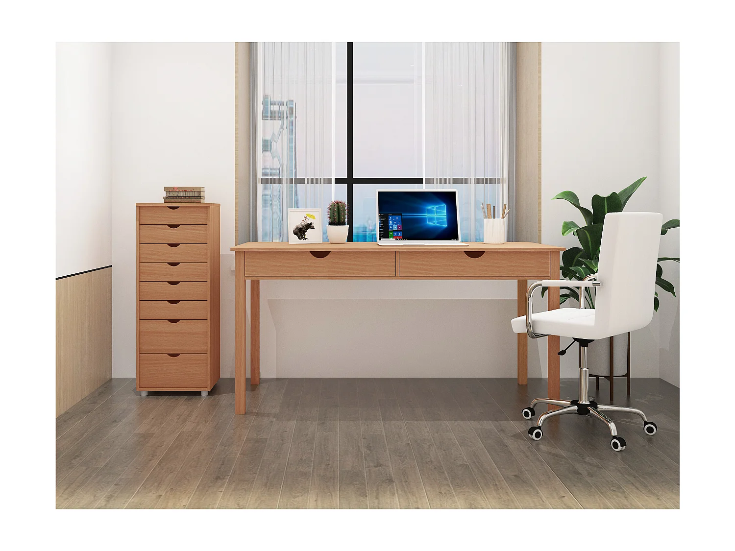 Gava-Commode met 8 laden in grenen natuur