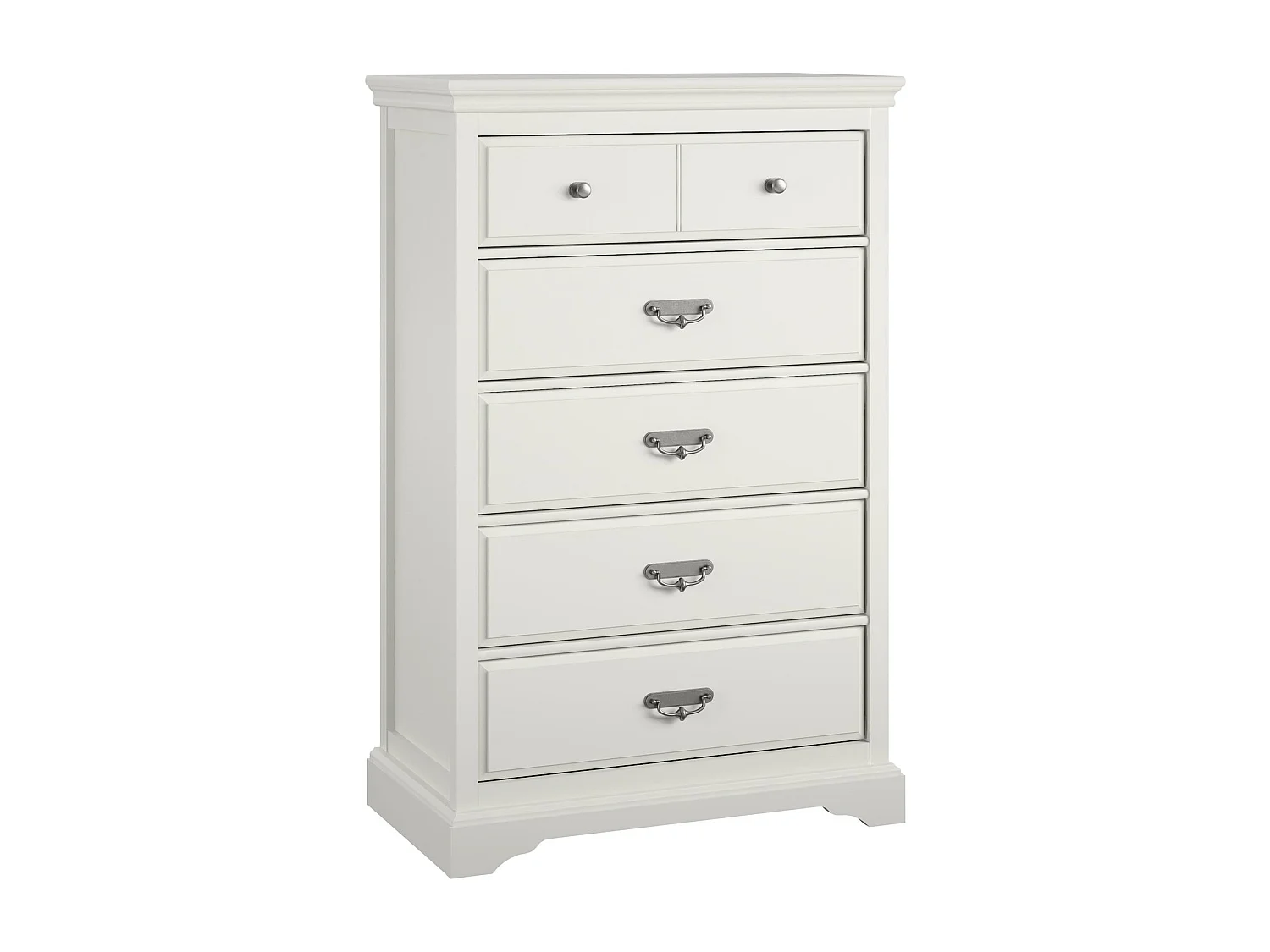 Bristol | Commode à 5 tiroirs en MDF blanc