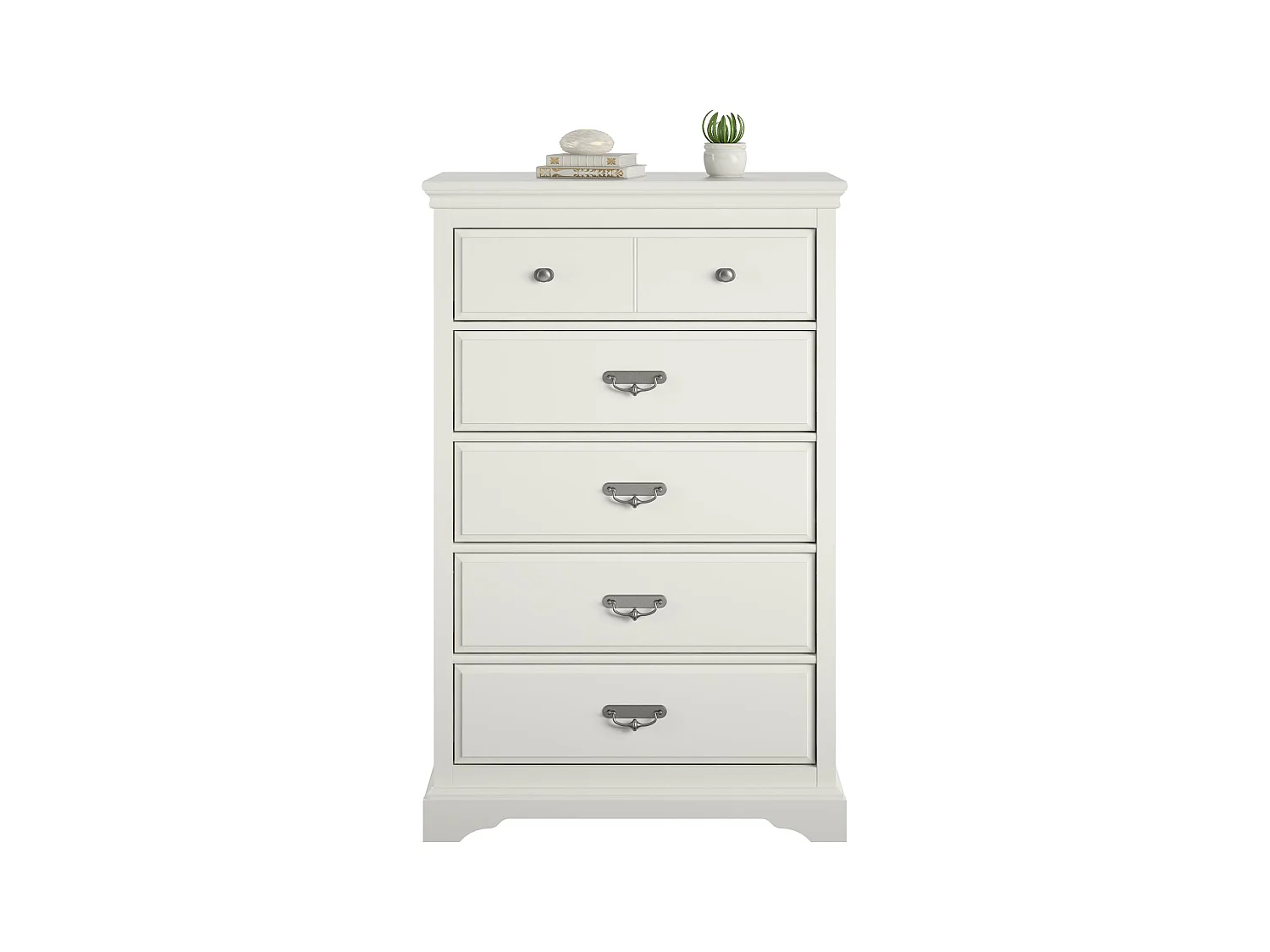 Bristol | Commode à 5 tiroirs en MDF blanc
