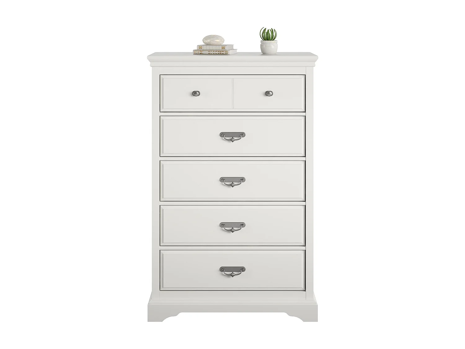 Bristol | Commode à 5 tiroirs en MDF blanc