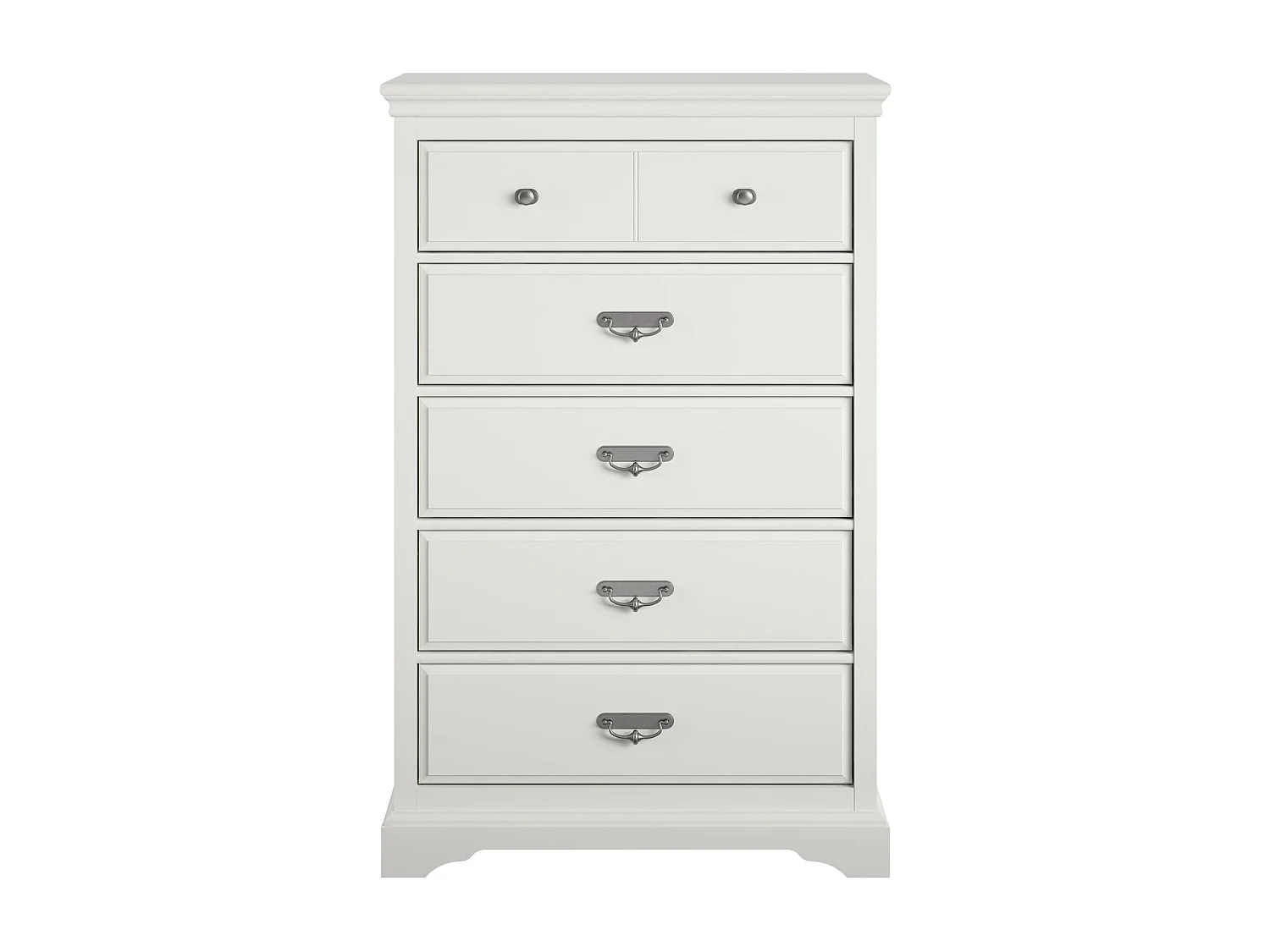 Bristol | Commode à 5 tiroirs en MDF blanc