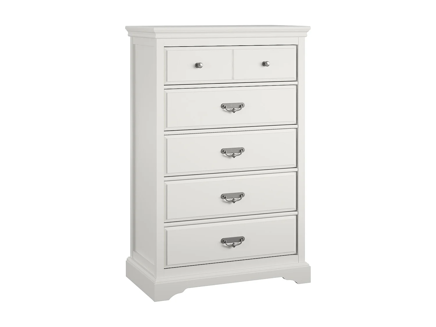 Bristol | Commode à 5 tiroirs en MDF blanc