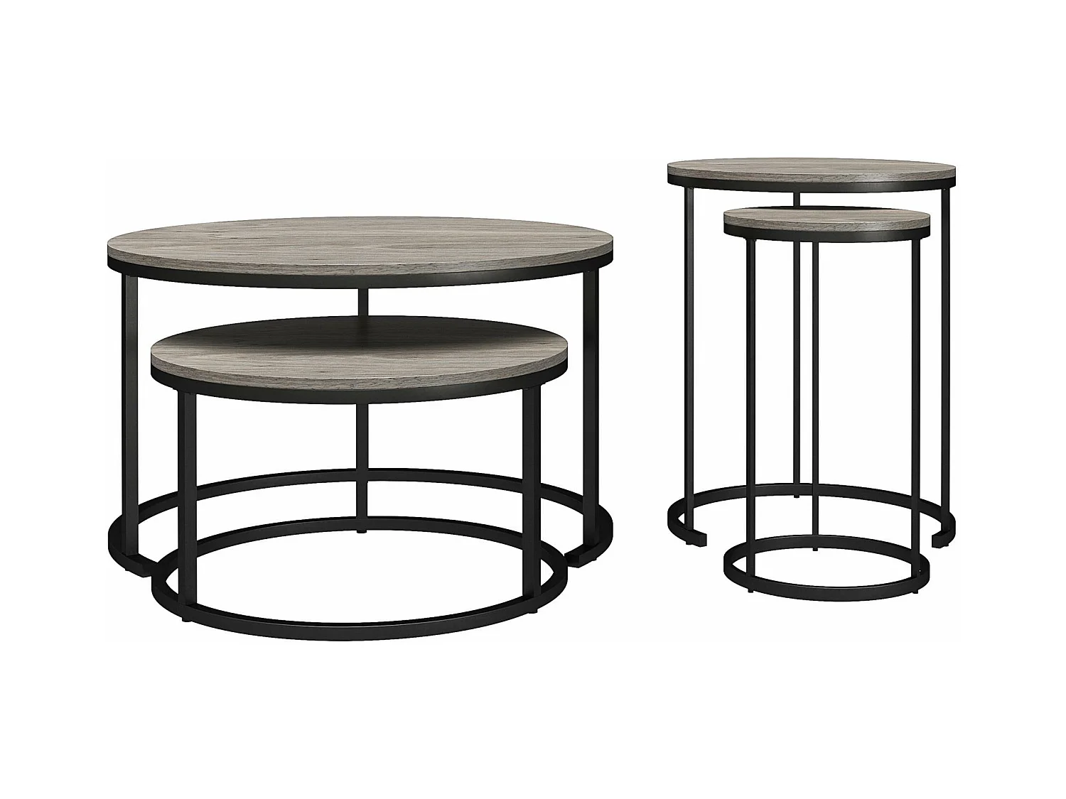 Camdale | Tables basses gigognes et bouts de canapé 4 pièces en panneaux