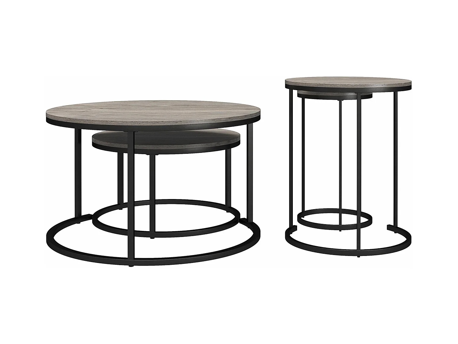 Camdale | Tables basses gigognes et bouts de canapé 4 pièces en panneaux