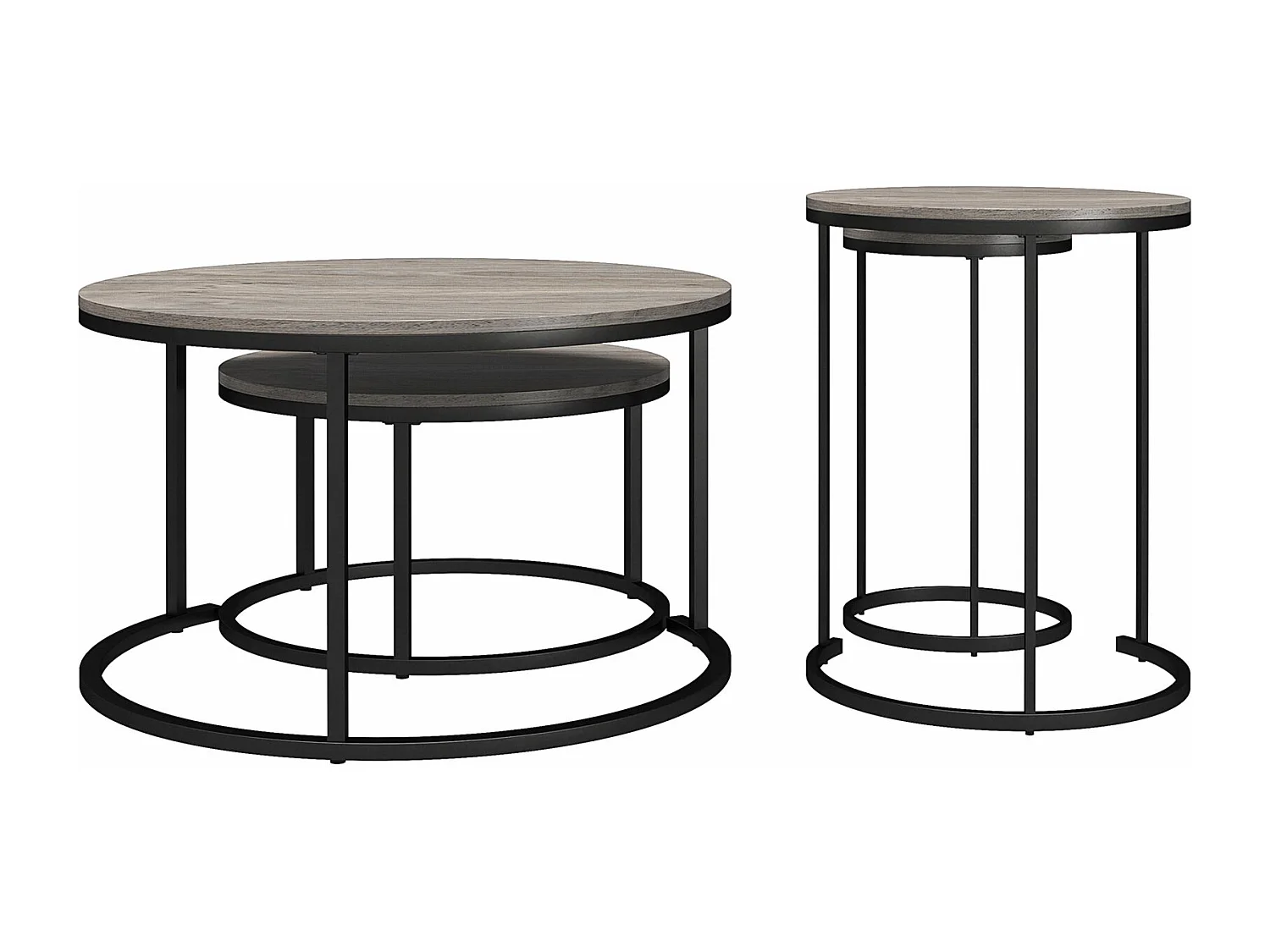 Camdale | Tables basses gigognes et bouts de canapé 4 pièces en panneaux