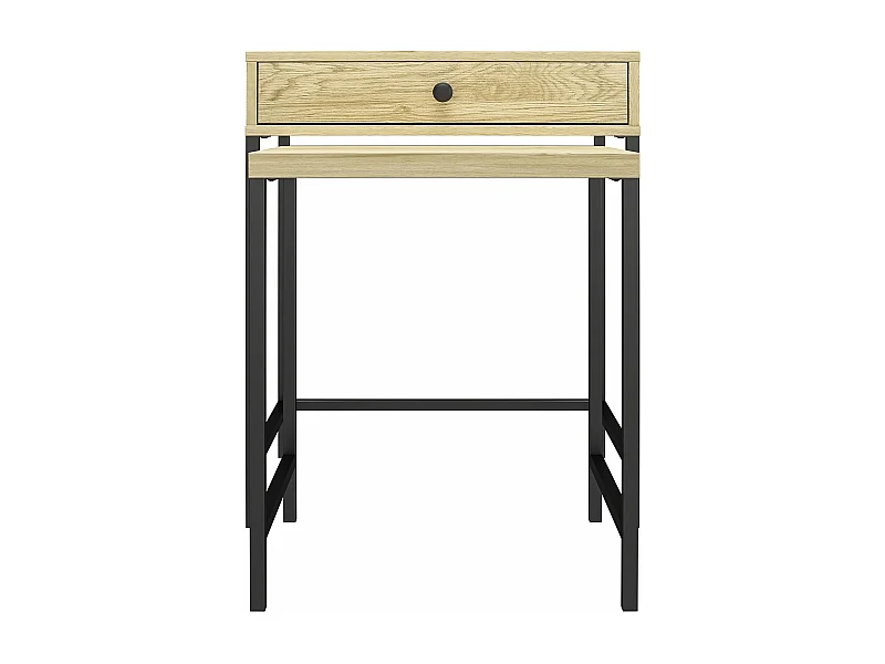 Accenttafels set van 2 in gelamineerd spaanplaat naturel