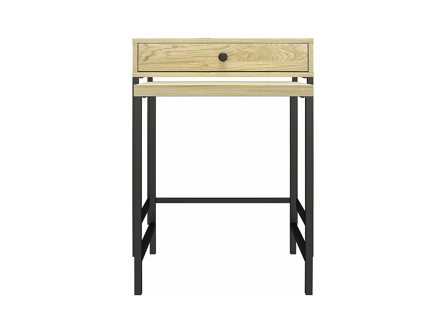 Tamlin | Tables d'appoint set de 2 en panneaux de particules mélaminés nature