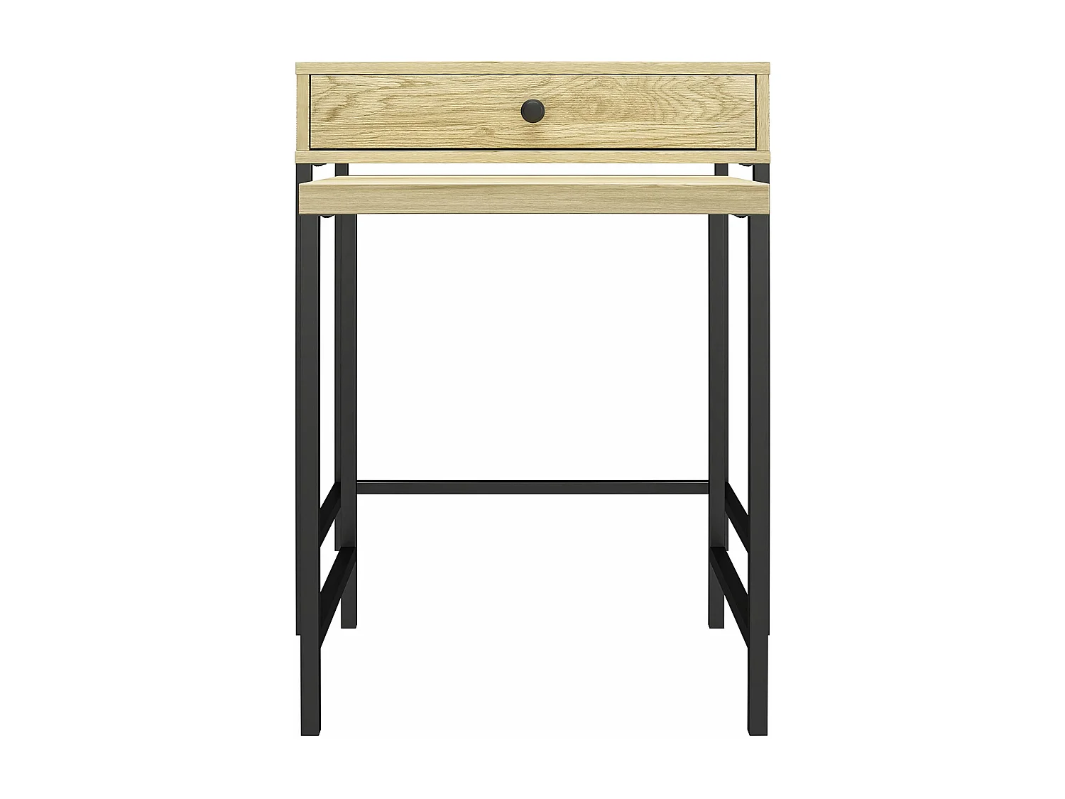 Tamlin | Tables d'appoint set de 2 en panneaux de particules mélaminés nature