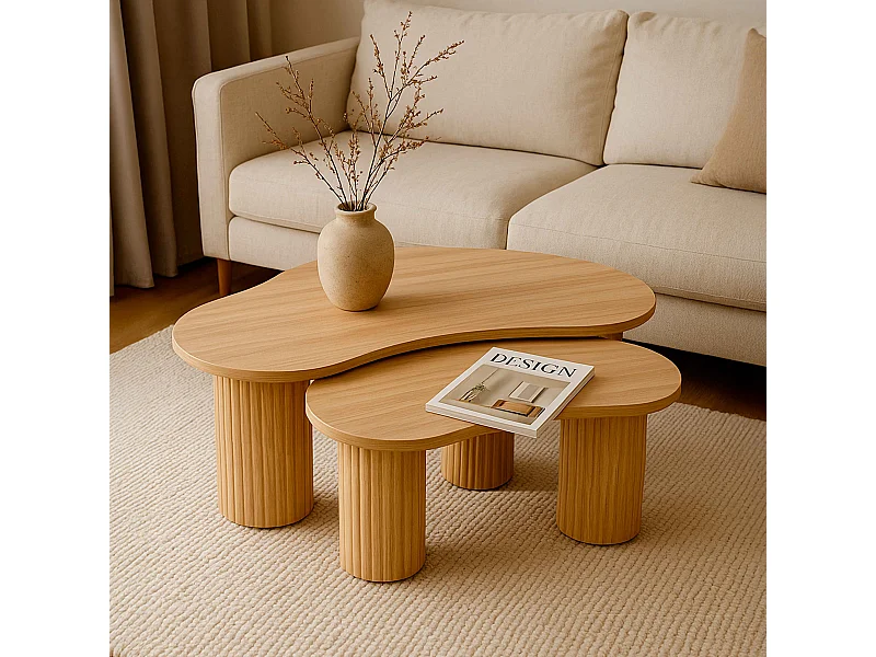 Beige melamine nesttafel