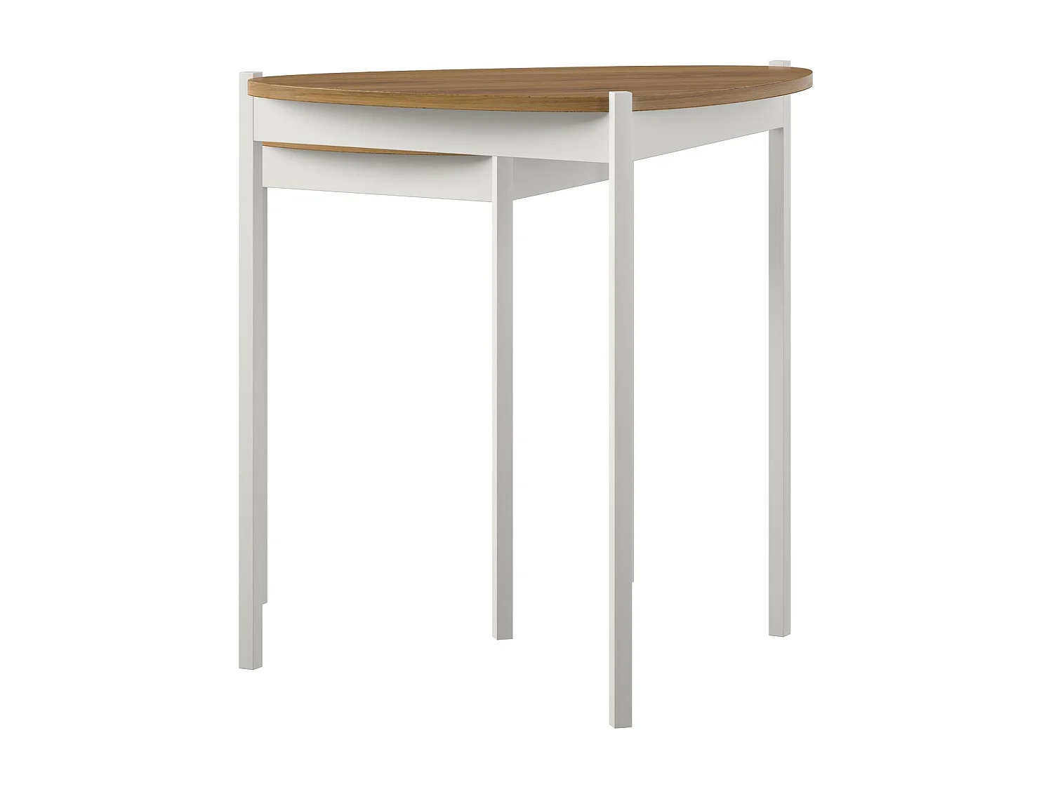 Tallulah | Tables gigognes en MDF noyer et structure en métal blanc