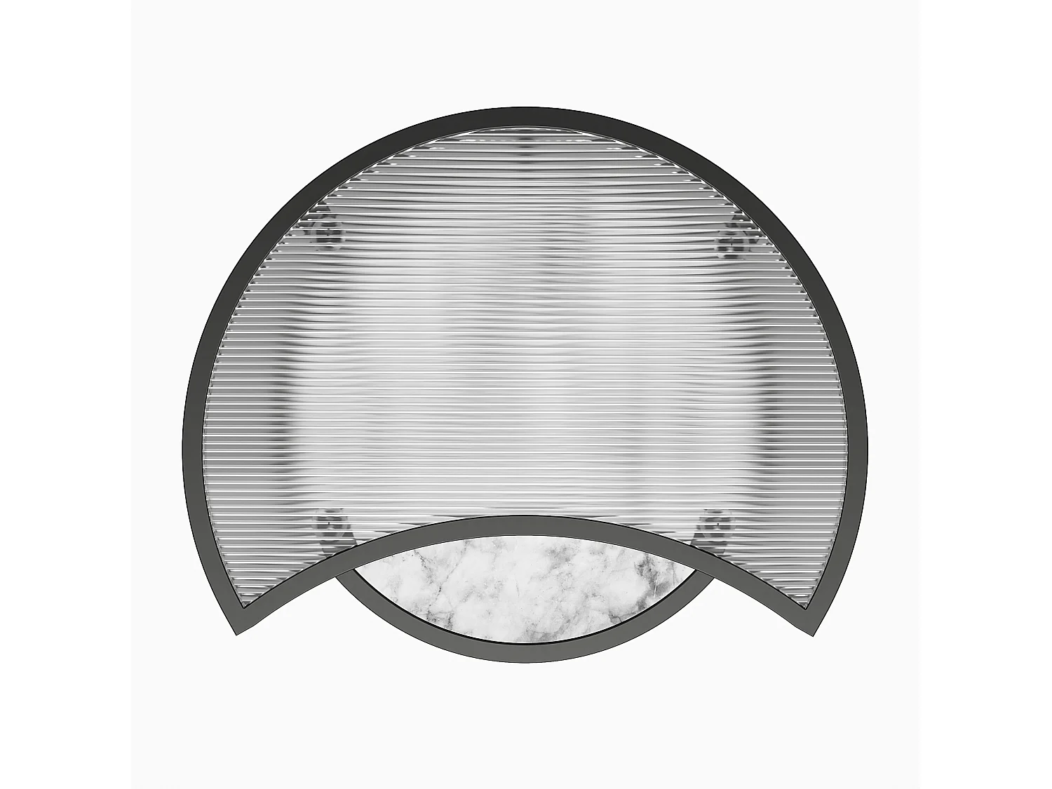 Tables gigognes en verre marbre blanc et piètement en métal noir