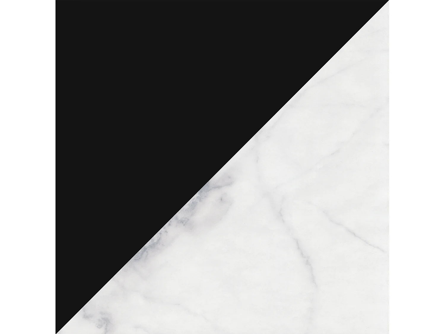 Tables gigognes en verre marbre blanc et piètement en métal noir