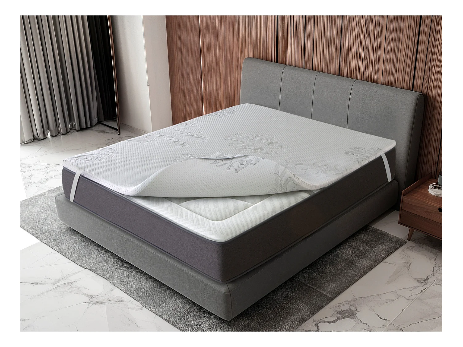 Viskoelastischer Topper 90x200 INFINIUM Höhe 4 cm | Memory-Effekt | Bezug | Waschbar
