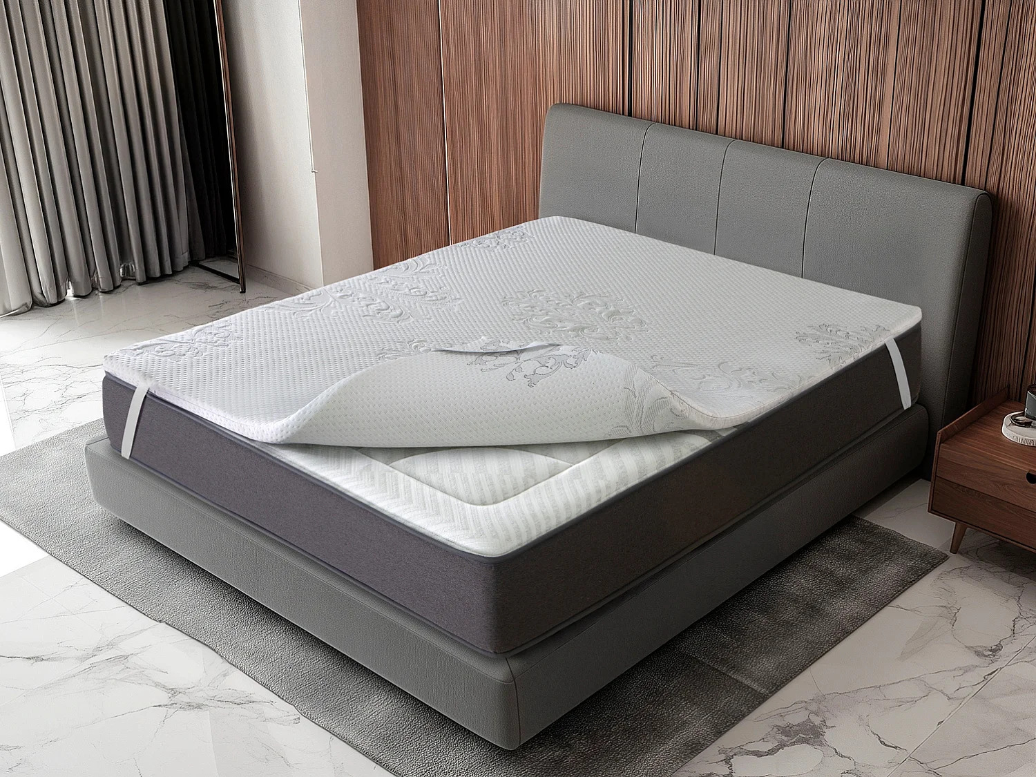 Surmatelas à mémoire 135x190 INFINIUM Épaisseur 4 cm | Effet mémoire | Housse|Lavable