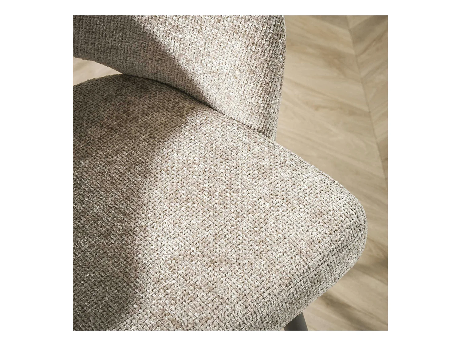 Tabouret de bar beige sable en velours tissé avec dossier ouvert (lot de 2) GALWAY