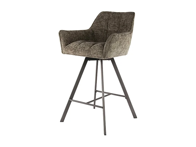 Chaise de bar pivotante en velours texturé taupe (lot de 2) MELBOURNE