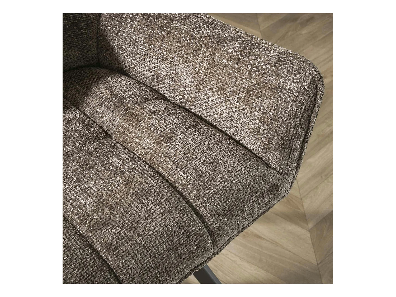 Chaise de bar pivotante en velours texturé taupe (lot de 2) MELBOURNE