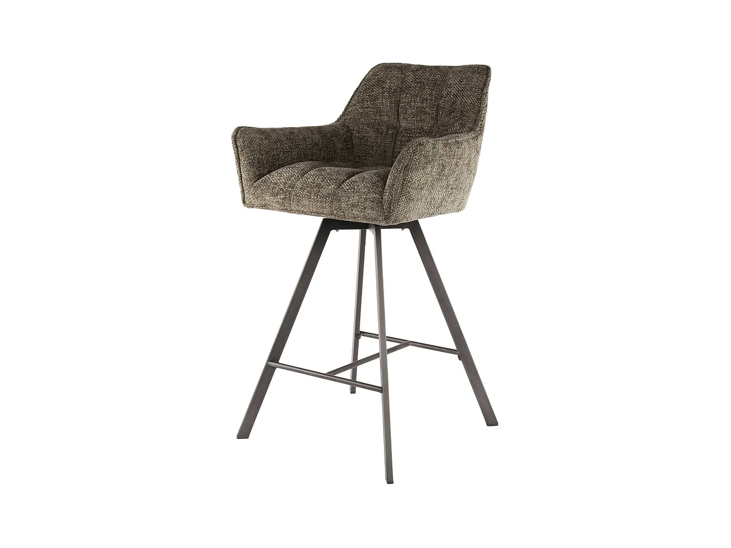 Chaise de bar pivotante en velours texturé taupe (lot de 2) MELBOURNE
