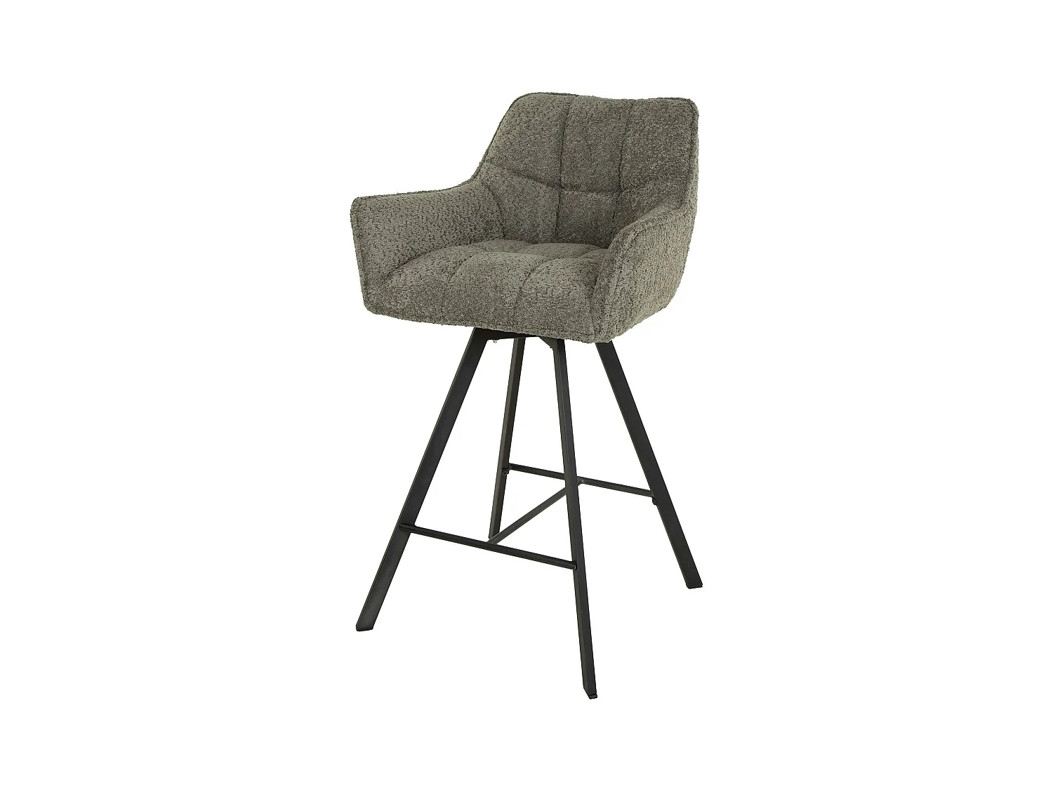 Chaise de bar confortable en bouclette taupe avec fonction pivotante (lot de 2) MELBOURNE