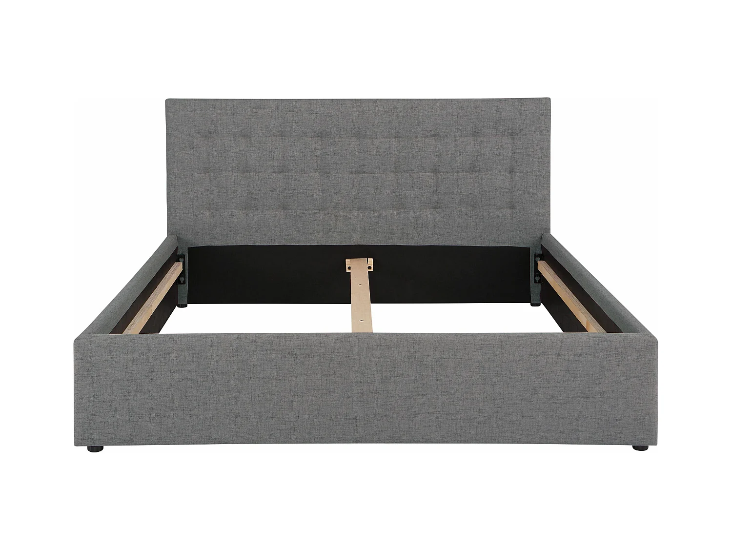 Hamar | Lit en tissu structuré gris