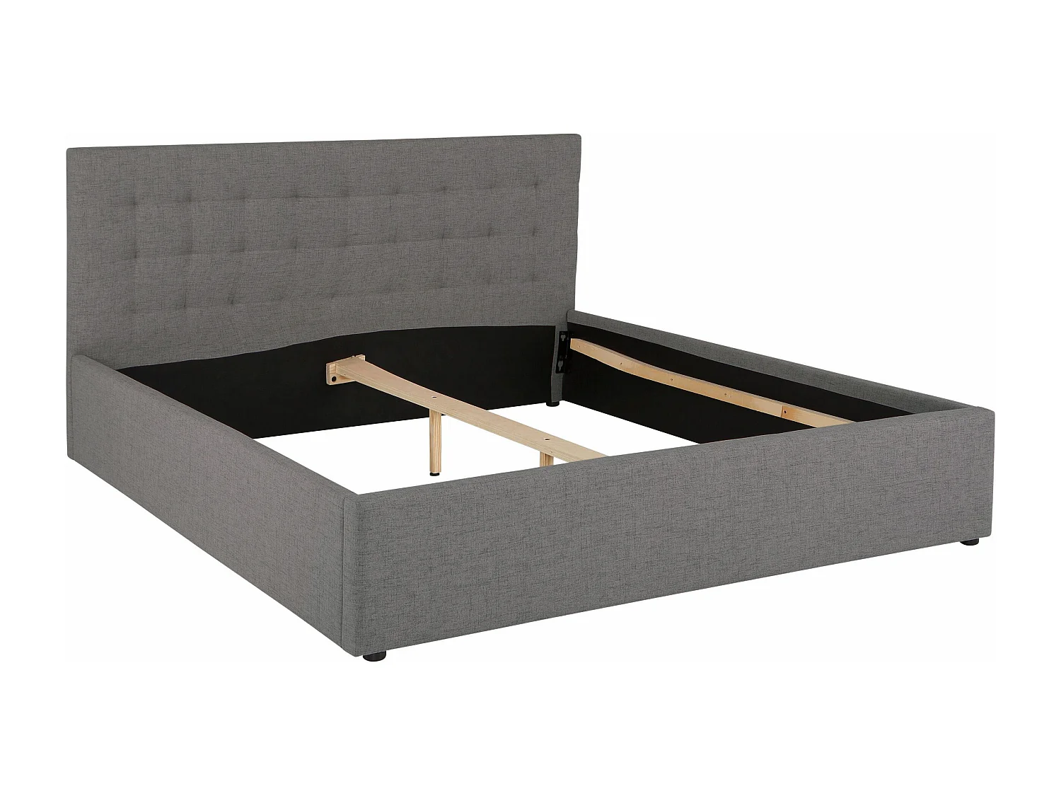 Hamar | Lit en tissu structuré gris