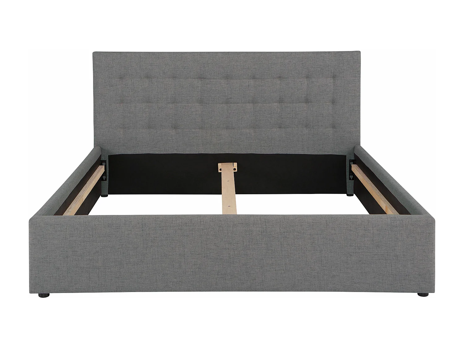 Hamar | Lit en tissu structuré gris