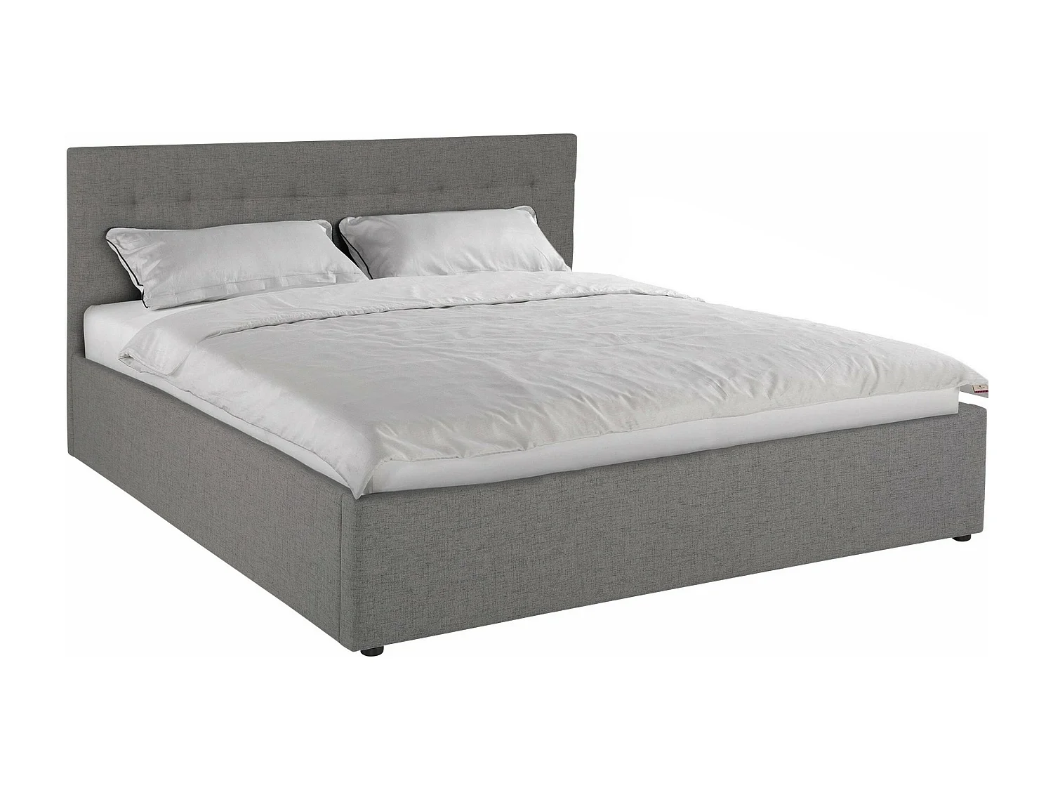 Hamar | Lit en tissu structuré gris