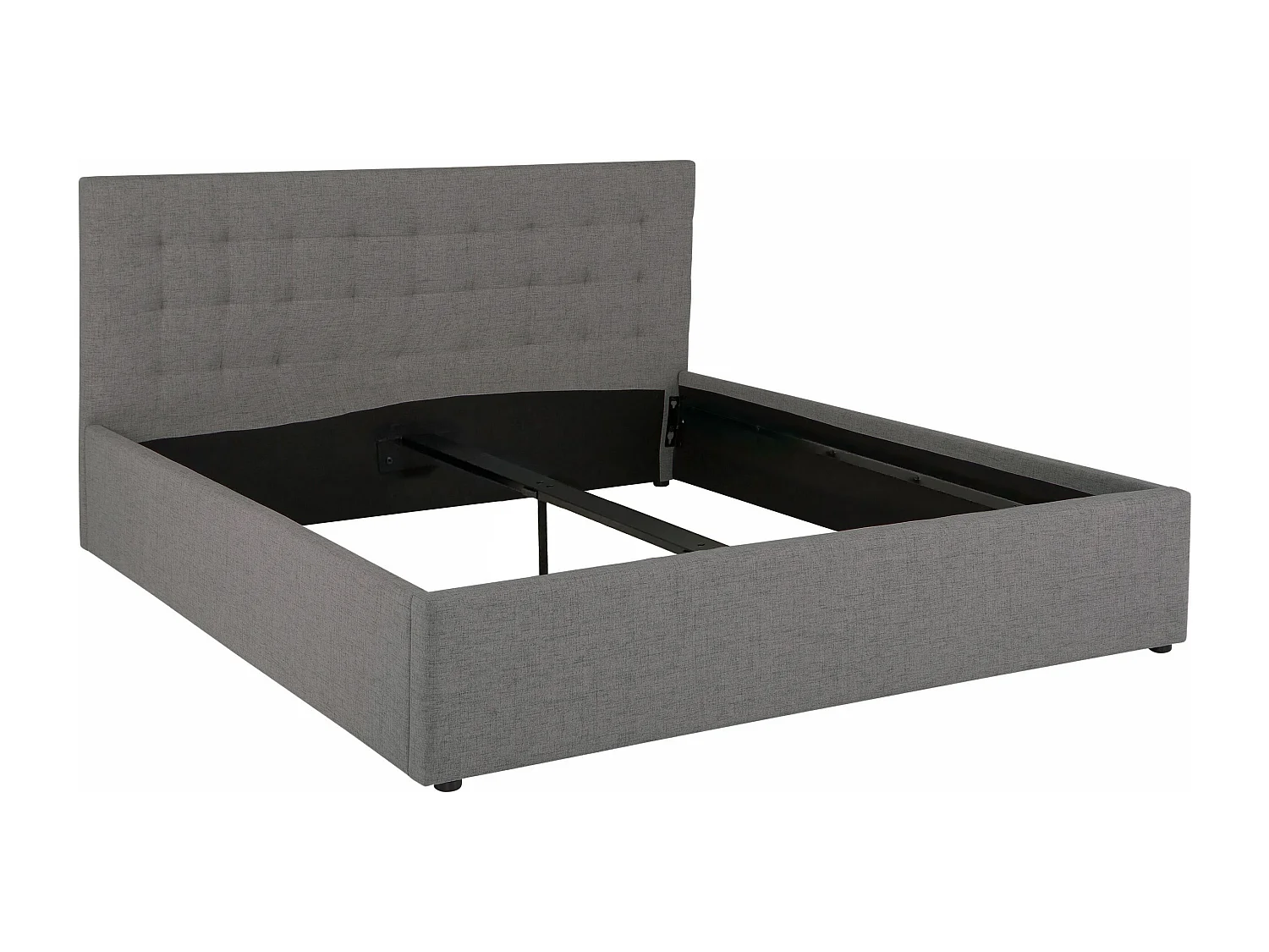 Hamar | Lit en tissu structuré gris