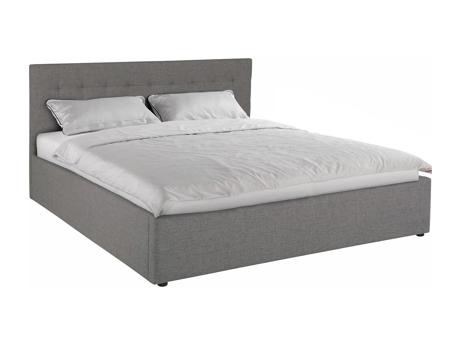 Hamar | Lit en tissu structuré gris