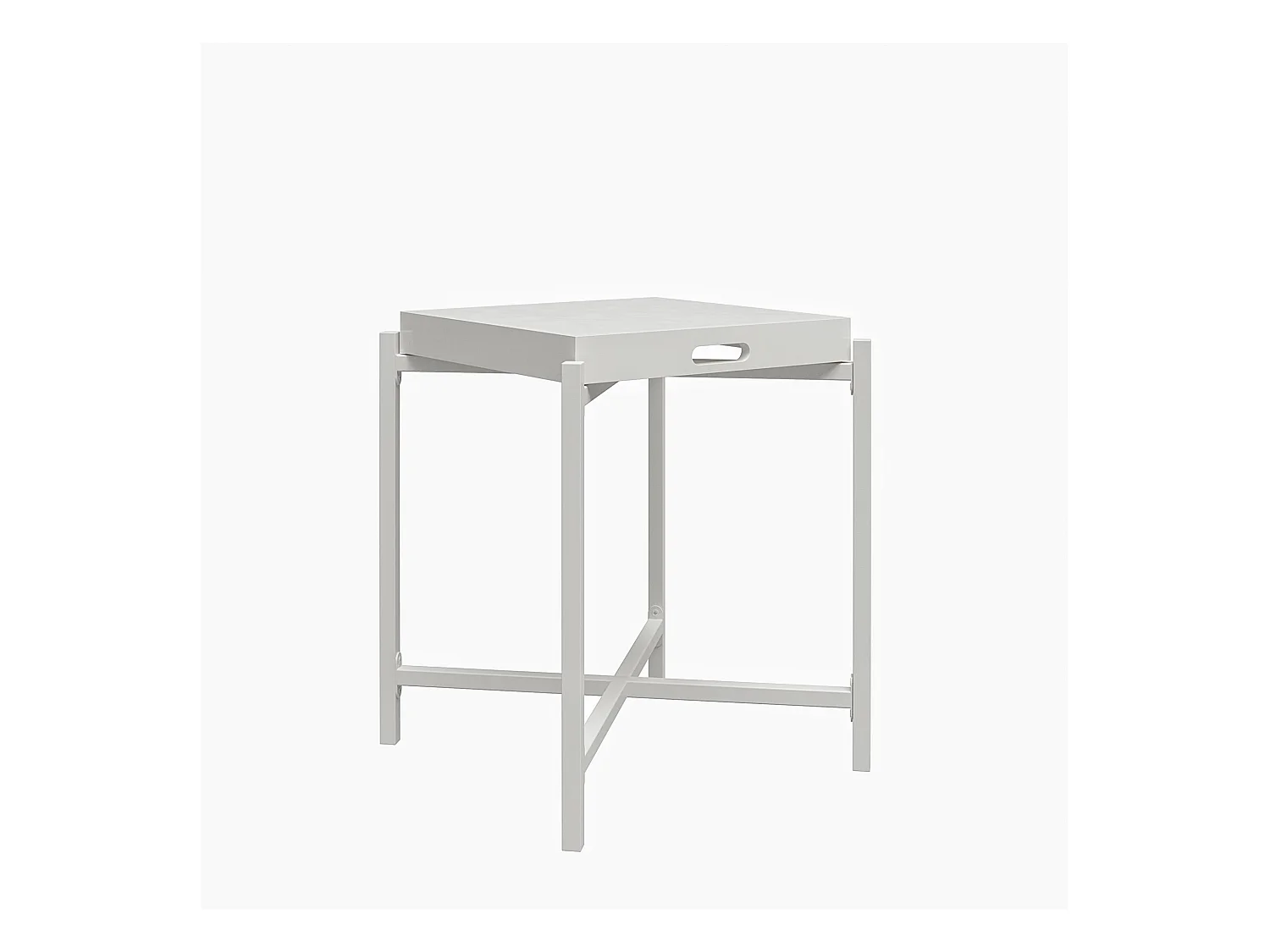 Poly | Table d'appoint avec plateau amovible en MDF blanc