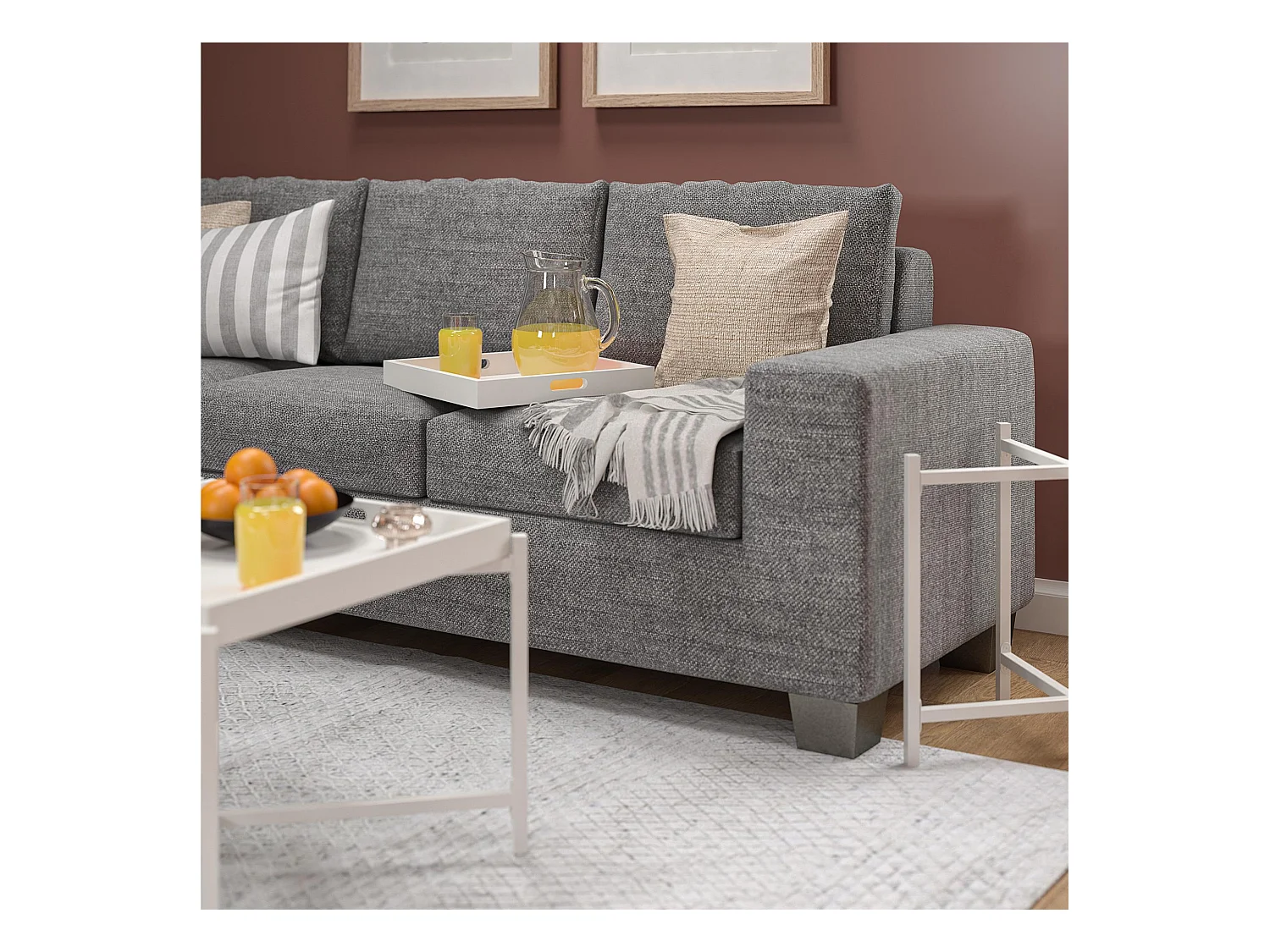 Poly | Table d'appoint avec plateau amovible en MDF blanc