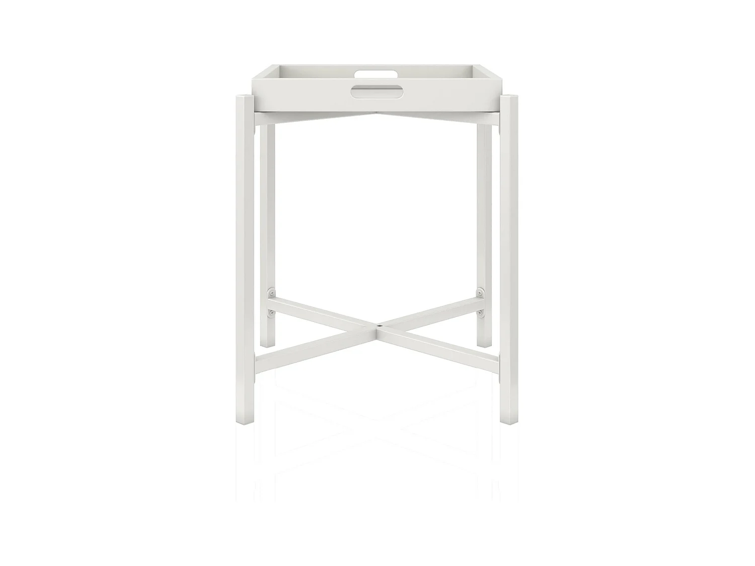 Poly | Table d'appoint avec plateau amovible en MDF blanc