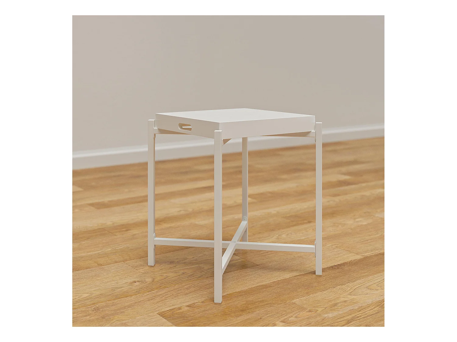 Poly | Table d'appoint avec plateau amovible en MDF blanc