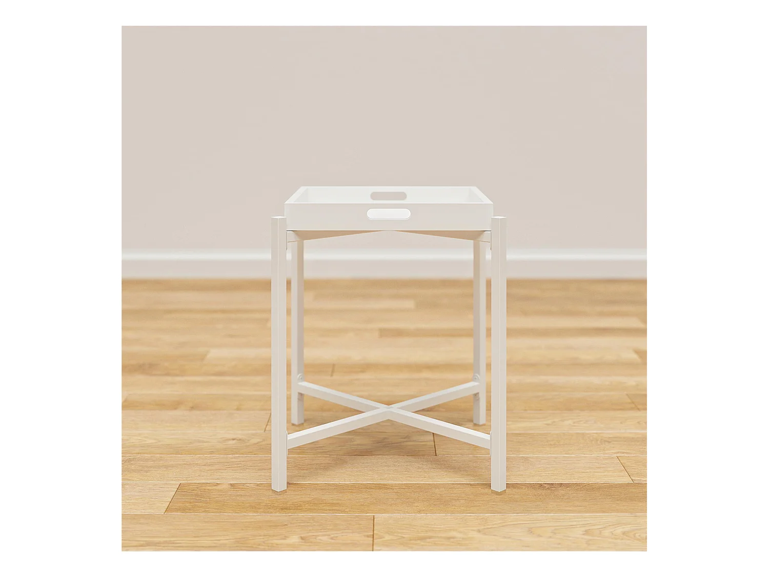Poly | Table d'appoint avec plateau amovible en MDF blanc