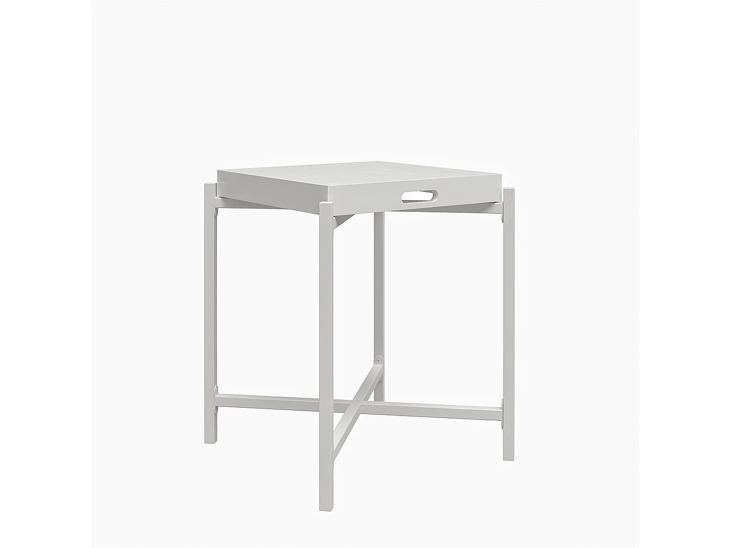 Poly | Table d'appoint avec plateau amovible en MDF blanc